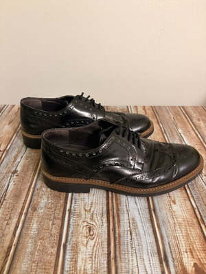 Oxford patent leather shoes, black, size 41