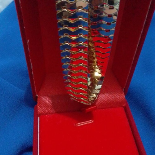 Shiny necklace made of gold-plated steel gold color 45cm new