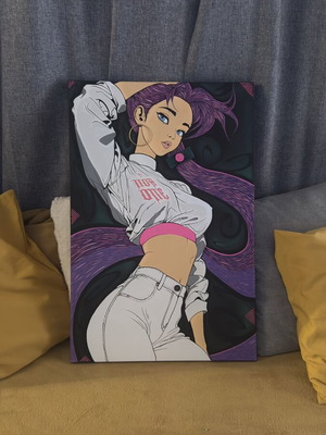 Norhood painting 60x90cm unique handmade piece