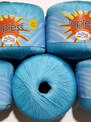 Topless elastic knitting yarn pack of 5, new, blue turquoise