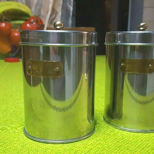 Storage containers used, two small, 11cm height, 8cm diameter
