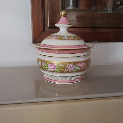 Handmade Italian fondantière used, ceramic porcelain