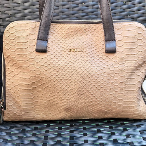 Furla vintage handbag with python effect