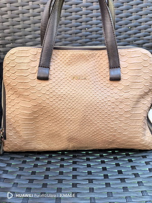 Furla vintage handbag with python effect