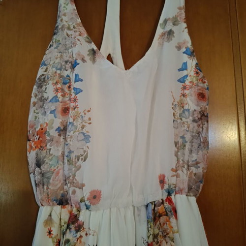 Floral dress white with flowers used, size S
