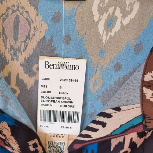 Wide satin blouse dress new, multicolor, Benissimo