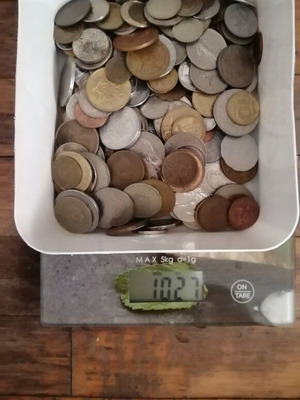 Lot of foreign coins used, about 1 kilo for beginner collectors No2
