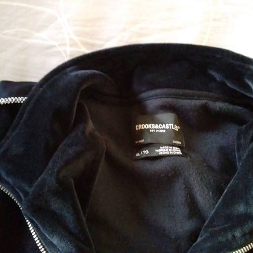 Crooks & Castles velvet sweatshirt new, black, size XL