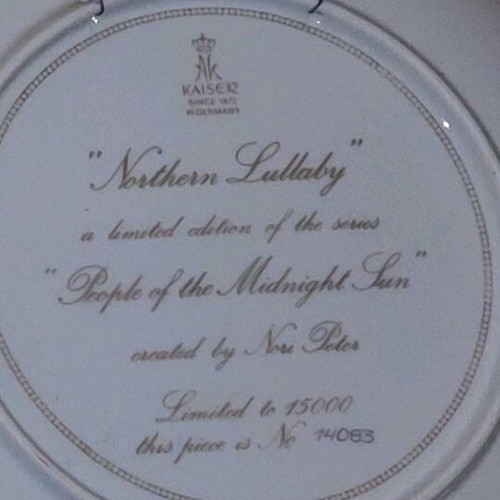 People of the Midnight Sun decorative plates by Nori Peter like new, Kaizer porcelain