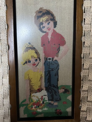 Embroidered frame like new 23.5 x 45 cm