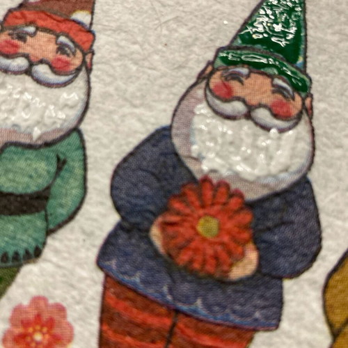 Christmas decoupage stone with gnomes new