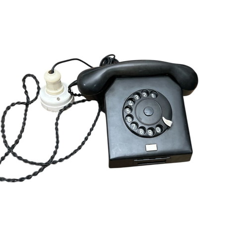 Bakelite telephone VEB used with plug and vintage socket