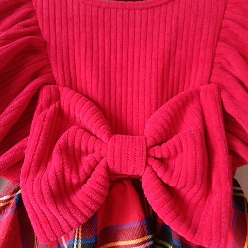 Red checked dress new for 2 years with rib knit top