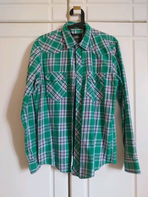 H&M shirt like new, spring fabric, size M, blue and green