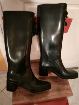 Italian-made boots used, size 36, blue galoshes