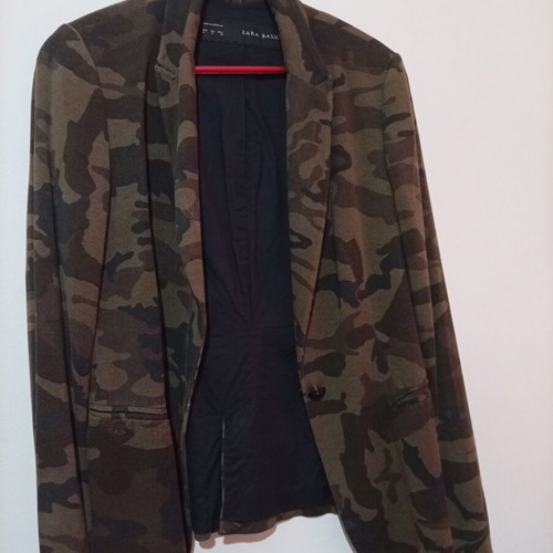 Zara cotton jacket, army style, brown and green