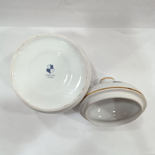 Vintage Limoges Style Porcelain Biscuit Jar like new with 22K gold