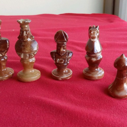 Handmade vintage onyx chess