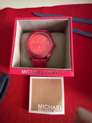 Michael Kors MadDay hot pink silicone band watch like new