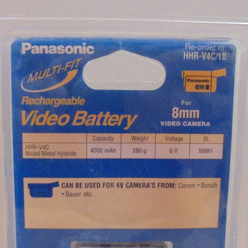 Panasonic HHR-V4C/1B μπαταρία κάμερας 8mm 4000mAh 6V καινούργια