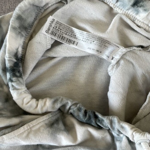 Bershka M sweatpants used, white and gray, cotton