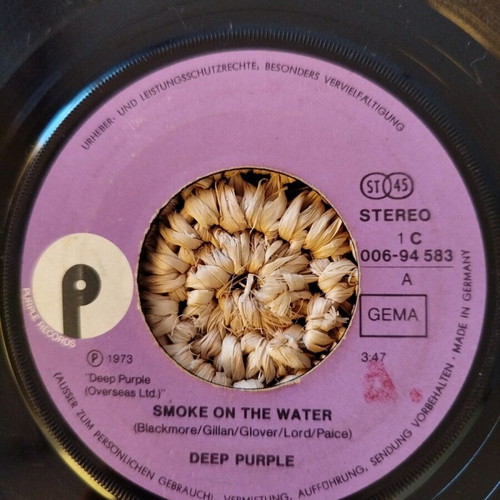 Deep Purple Smoke on the Water 45 RPM vinyl single used