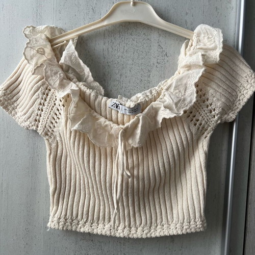 Zara crop top beige like new, size M