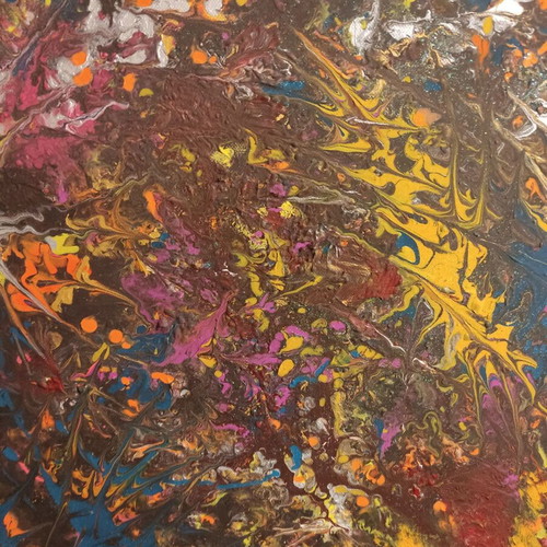 Handmade 50x50cm painting used with acrylic colors, abstract composition