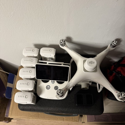 DJI Phantom 4 RTK drone used with 6 batteries and Smart Controller GS RTK