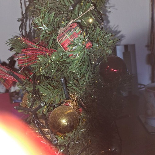 Christmas tree used with decorations and battery lights