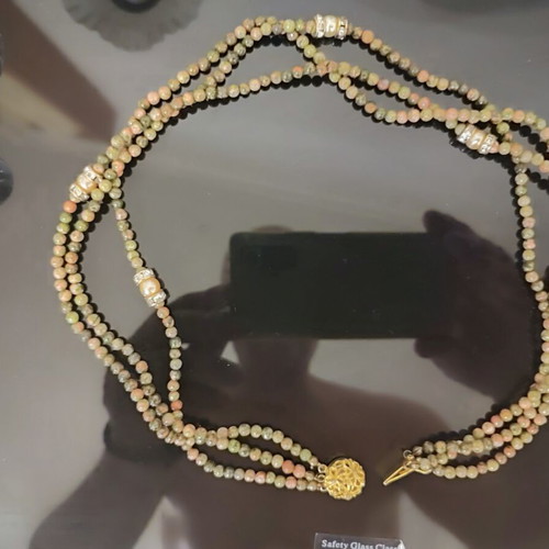 Women's Multistrand Necklace with Natural Semi-Precious Stones New