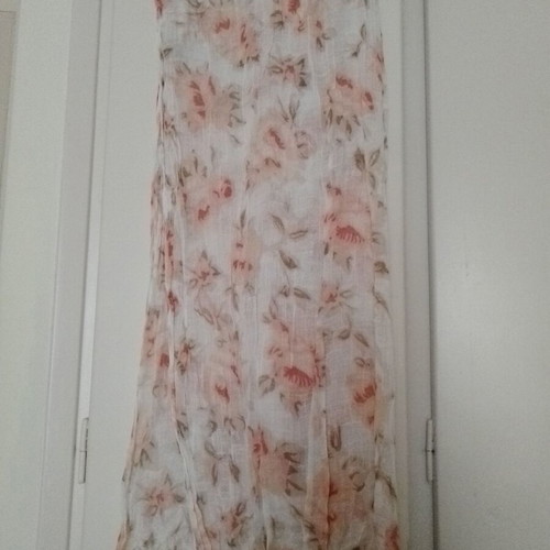 Spring long cotton scarf with floral pattern like new