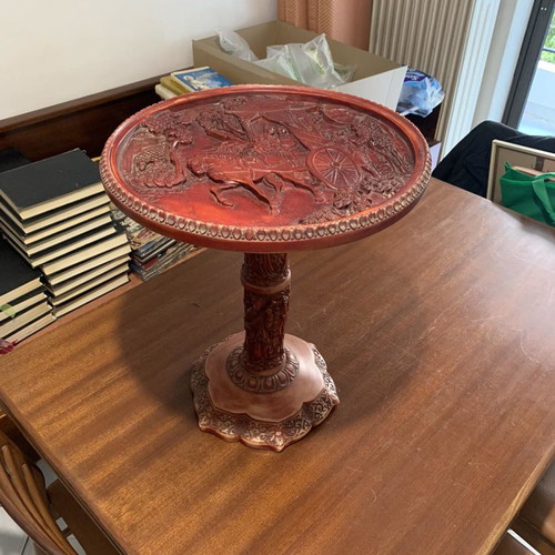 Carved table used with Chinese art design made of resin