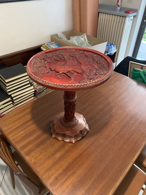 Carved table used with Chinese art design made of resin