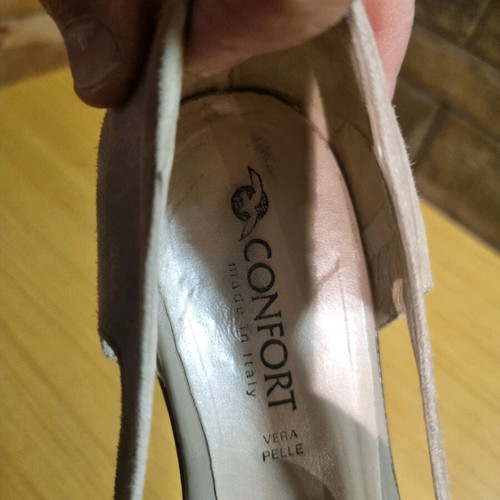 Confort women's leather shoes Italian used, size 38, beige brown