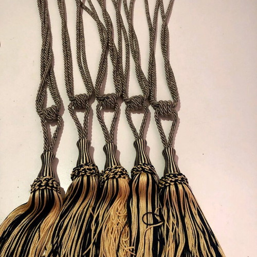 Curtain tiebacks new, pack of 5, black gold color