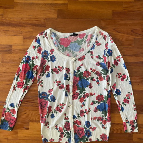 Cardigan medium used, colorful, floral pattern