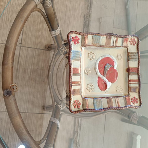 St. Nicholas Square Canyon Ranch Christmas ceramic square plate