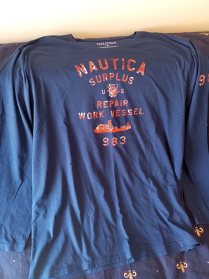 Nautica long sleeve shirt new, size XXL, dark blue