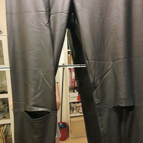 Leggings with matte leather look, made in Greece