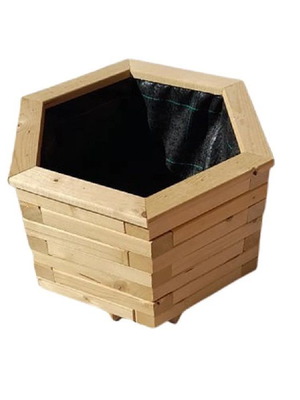 Ξύλινη γλάστρα ζαρντινιέρα εξάγωνη καινούργια από Σουηδικό ξύλο