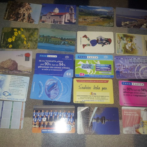 Phone cards used, pack of 20 pieces (8 packs)