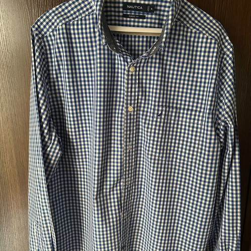 Nautica Classic Fit XL men's checked shirt blue and white like new