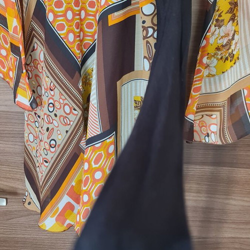 Le Vertige Retro 70s Mini Dress Tunic with Bell Sleeves Size S