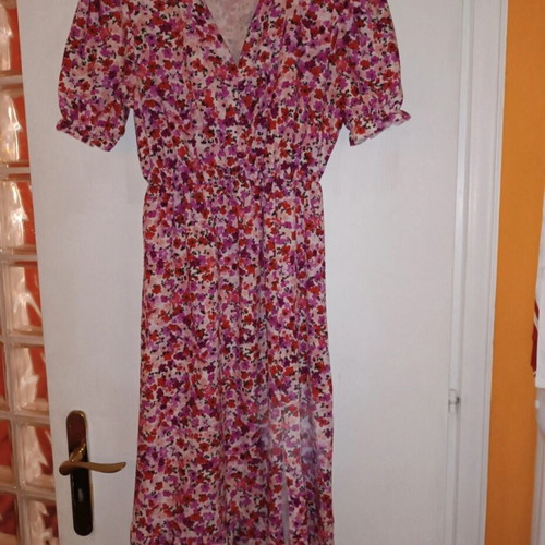 Floral dress, pink multicolor