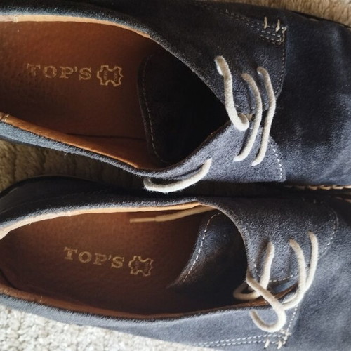 Top's suede blue shoes size 40 like new, genuine leather