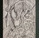 Psychedelic drawing made to order on thin paper