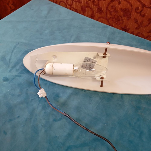 Opal Matt Glass Wall Lights used, minimal oval design, 35x11x10cm