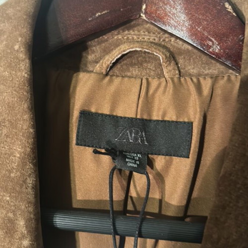 Zara Suede Leather Jacket new, oversized, brown, size XL