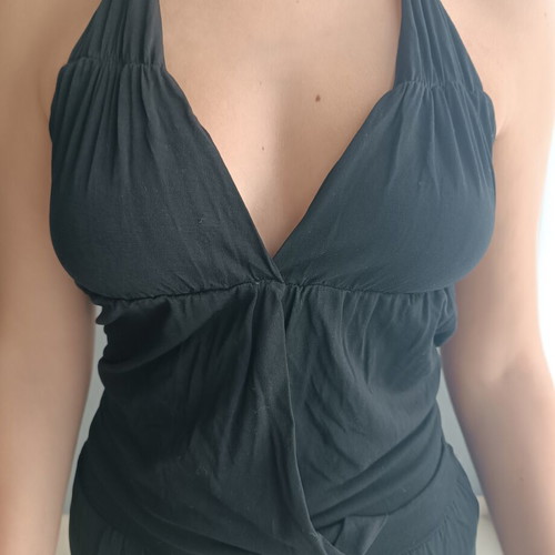 Lipsy black halter jumpsuit salwar style S/M